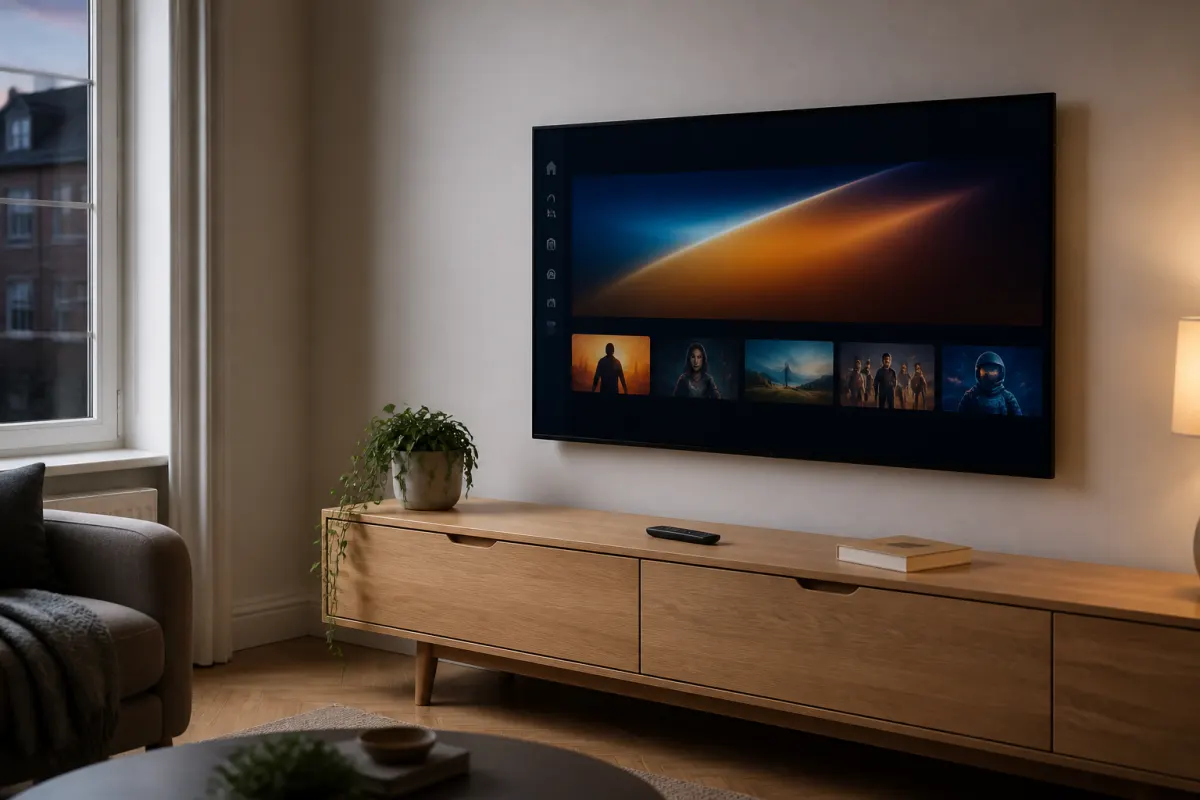 Living room TV ready for Lion IPTV setup